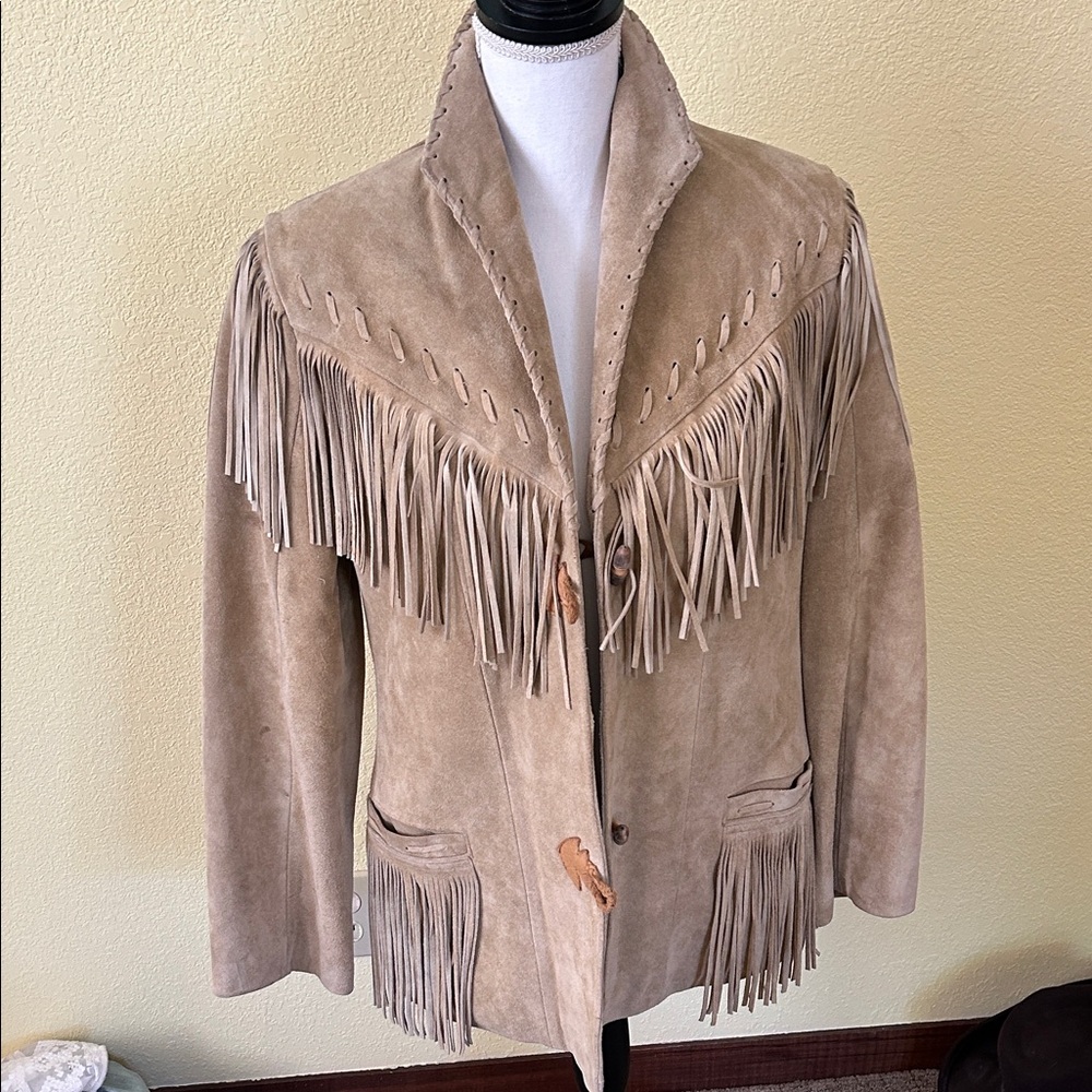 Walter Co. Tan  suede fringe jacket